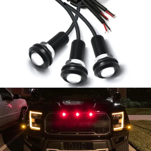 Vista 10 de x xotic tech 3 luces LED para parrilla delantera con montaje de lente de proyector compatible con automóviles, camionetas, camiones, SUV, remolques