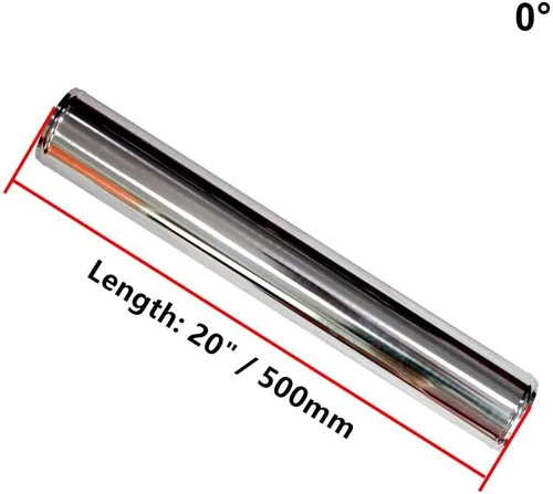 Vista 3 de Tubería de aluminio recta de 2.5 pulgadas (2.480 in) de diámetro exterior con extremos con cuentas, para intercooler e entrada, 19.7 pulgadas