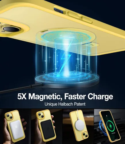 Vista 3 de TORRAS Funda magnética UPRO Ostand para iPhone 14/iPhone 13 de 6.1 pulgadas, compatible con MagSafe parte trasera dura mate con borde de silicona