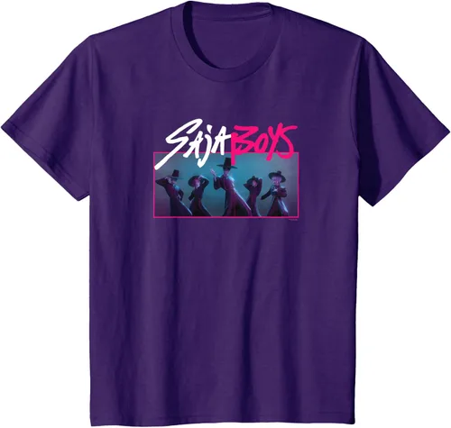 Vista 21 de Camiseta Oficial de KPop Demon Hunters Saja para Niños Negro