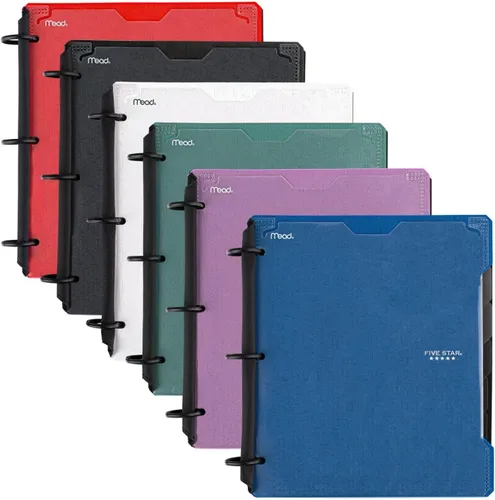 Vista 2 de Five Star Cuaderno recargable Flex + aplicación de estudio, carpeta de 1 pulgada con cubierta personalizable, cuaderno con rayas universitarias