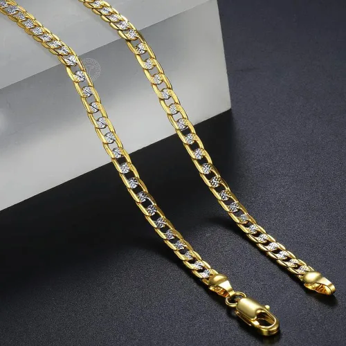 Vista 5 de Trendsmax Collar de cadena de eslabones cubanos de 0.157 in para hombre y mujer, color dorado y plateado, regalo de 18 a 30 pulgadas