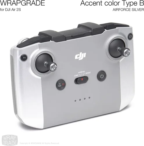 Vista 4 de WRAPGRADE Funda compatible con DJI Air 2S Color de acento B (Airforce Silver)