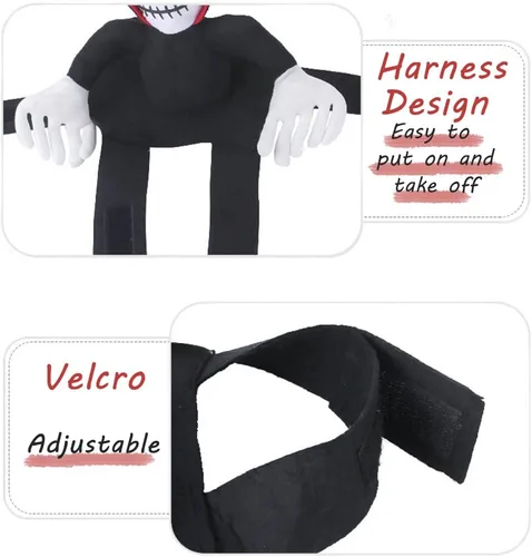Vista 3 de Disfraz de Halloween de diablo a caballo para perro, gato, arnés para perro, cosplay, cumpleaños, Navidad, Halloween, divertido, fiesta