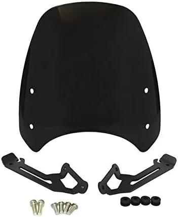 Vista 9 de GLoyer Motorcycle Windshield Windscreen Windshield Fly Screen Shield Wind Deflector with Bracket Compatible with Ducati Scrambler 400 800 2015 2016