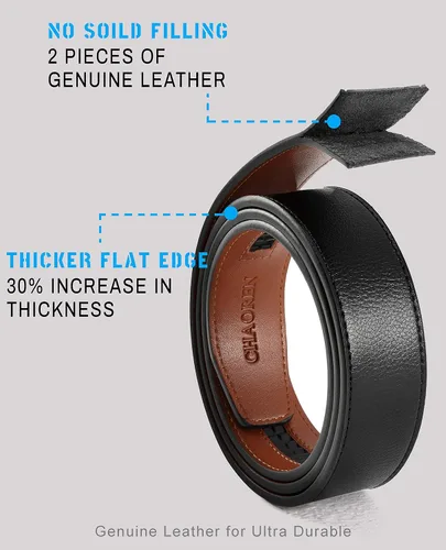 Vista 6 de CHAOREN Cinturón de trinquete de cuero para hombre, ajuste personalizable, estilo sin esfuerzo (1.378 in)