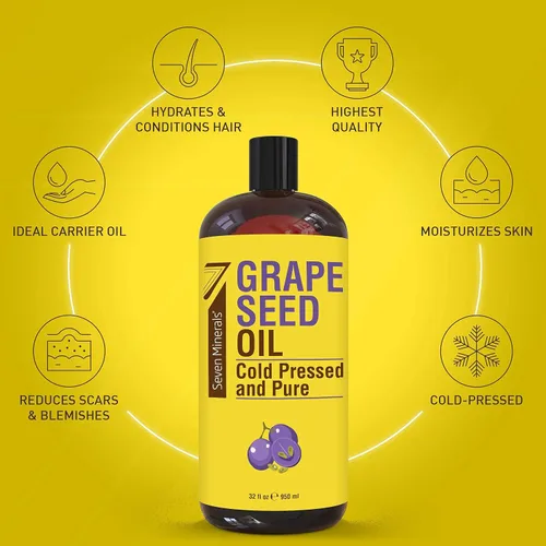 Vista 3 de Seven Minerals Aceite puro de almendras dulces y aceite de semilla de uva puro