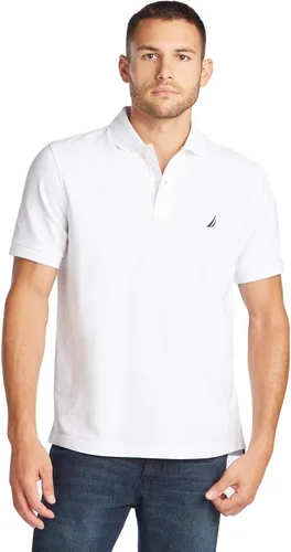 Vista 16 de Nautica playera polo clásica de mangas cortas, color sólido, para hombre Azul (Angel Blue)