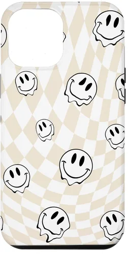 Vista 26 de Retro Swirl - Carcasa para iPhone 17, diseño de cara sonriente feliz