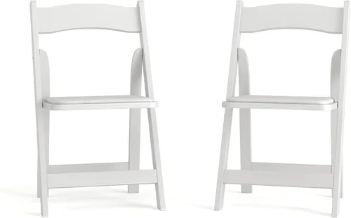 Vista 21 de HERCULES™ silla plegable de madera blanca, con asiento acolchado, Vidrio, Negro