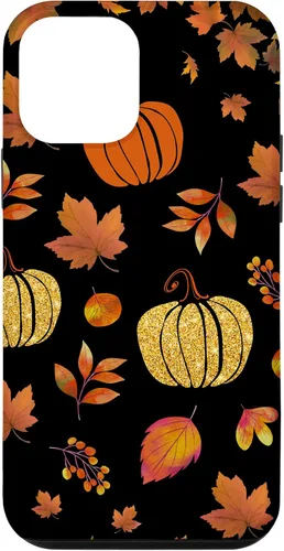 Vista 16 de Fall Leaves and Pumpkins Pattern Halloween Autumn Case for iPhone 17