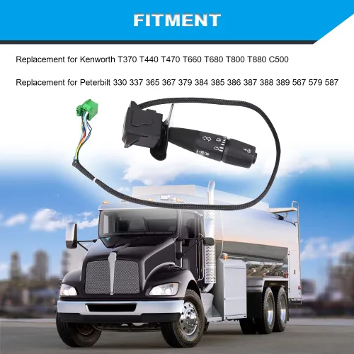 Vista 2 de JDMON Interruptor de señal de giro de repuesto para Kenworth T370 T440 T470 T660 T680 T800 T880 Peterbilt 330 337 365 367 379 384 385 386 387 388