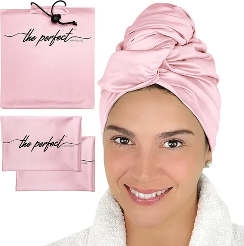 Vista 11 de THE PERFECT HAIRCARE Curly Hair Girls Juego de Toallas de Microfibra para Plopping - Envoltorio Anti-encrespamiento Sedoso y Suave para Secar