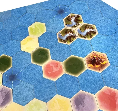 Vista 4 de Gold River Hex Scenario - Piezas de juego compatibles con las expansiones de Catan, Seafarers y Catan de Catan (3 hexagonales)