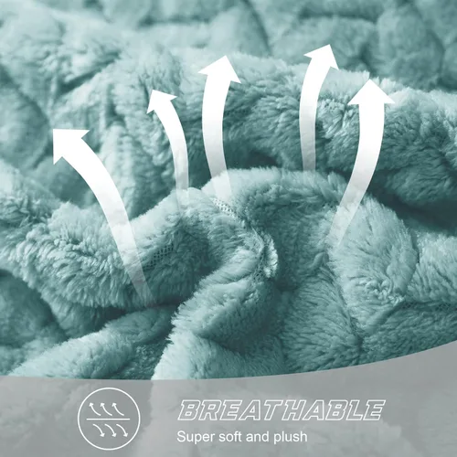 Vista 6 de Exclusivo Mezcla - Manta de forro polar tamaño King para cama, 90 x 104 pulgadas, mantas suaves y acogedoras de franela jacquard, ligeras, mullidas