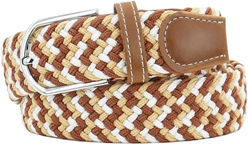 Vista 3 de Mixed Color Woven Stretch Braided Belts for Men and Women Fashion Elastic Belts