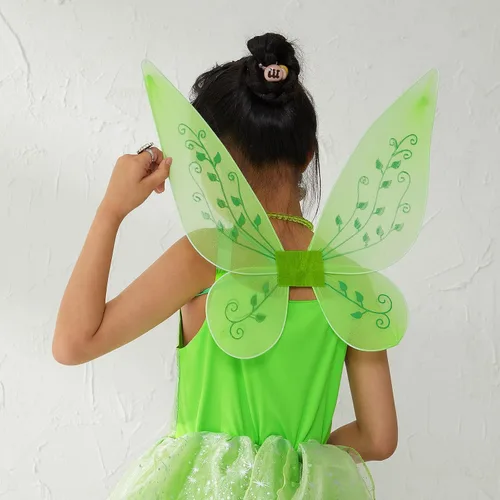 Vista 5 de Vestidos de princesa para niñas, disfraz de hada con disfraz de hada de princesa, disfraces de Halloween para niñas con alas de hadas