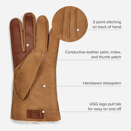 Vista 3 de UGG - Guantes de piel de oveja resistentes al agua