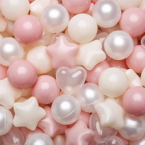 Vista 11 de Bolas de hoyo de TRENDPLAY en forma de estrella y corazón para niños pequeños - 50, 100, 200, 500 piezas de bolas de plástico para diversión y juego