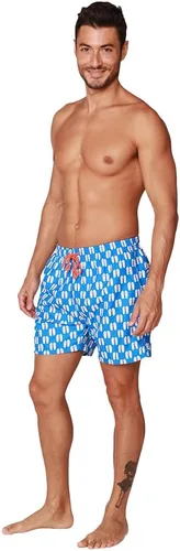 Vista 16 de INGEAR Performance SPF50+ - Traje de baño para hombre, de secado rápido, pantalones cortos de playa con forro de malla Aqua Flamingo