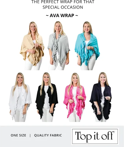 Vista 4 de Top It Off Ava - Chal triangular para mujer, hecho de 100% algodón natural, bufanda envolvente de moda