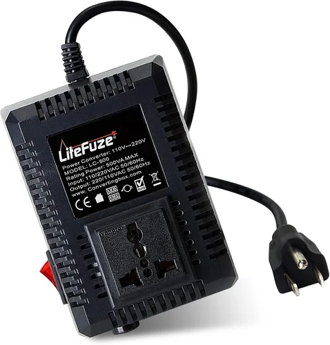 Vista 15 de LiteFuze, convertor de voltaje alto/bajo para viaje. cable EU