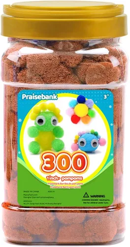 Vista 41 de Praisebank Pompones Negros - 2000 piezas, 1cm, Ideales para Artes y Manualidades, Bolas de Pompón en Frasco
