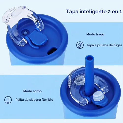 Vista 3 de Vaso de caramelo de 25 onzas, botella de agua aislada con tapa