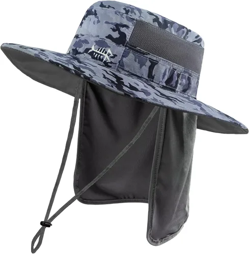 Vista 19 de BASSDASH Sombrero de pesca solar UPF 50+ resistente al agua con solapa desmontable para el cuello