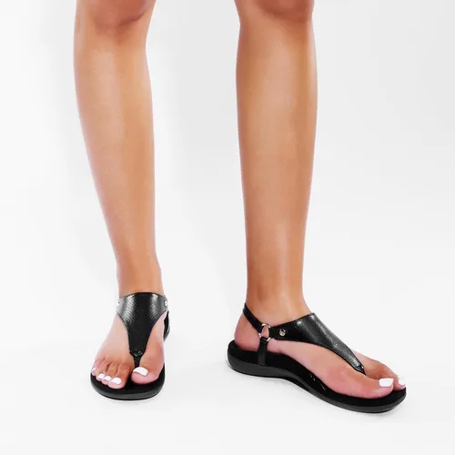 Vista 9 de DREAM PAIRS Sandalias planas para mujer, con soporte de arco, ortopédicas, cómodas, suaves, acolchadas, para verano, con correa en T