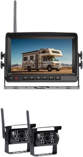 Vista 8 de Monitor de coche inalámbrico AHD de 7 pulgadas con cámara de visión trasera del vehículo compatible con cámara de respaldo de camión autobús