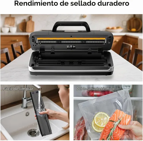 Vista 4 de Newise Máquina selladora al vacío de 85 Kpa, regalos de cocina de Navidad, 10 en 1, ahorrador de alimentos completamente automático con mango