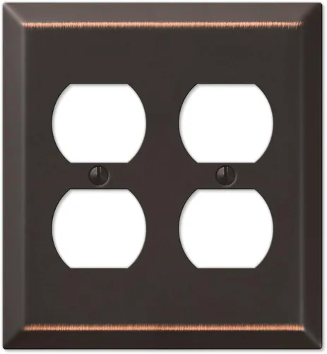 Vista 9 de Amerelle 163DDB Placa de pared Century, 1 dúplex, acero, bronce envejecido, paquete de 1