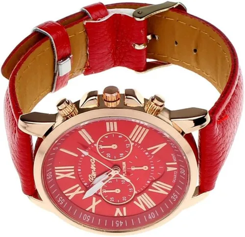 Vista 7 de CdyBox Mujeres Hombres Señora Adolescente Chica PU Cuero Banda Relojes Dial Analógico Cuarzo Relojes