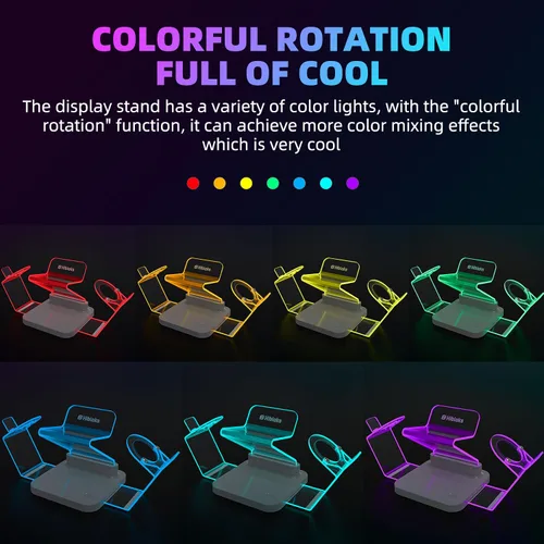 Vista 3 de Base de carga para Oculus Quest 2 con luz LED accesorios arVin Oculus Quest 2 con 2 baterías recargables para Meta Quest 2 soporte de pantalla RGB