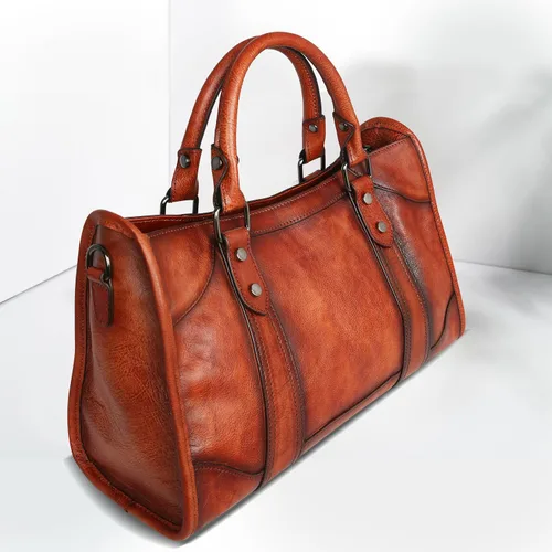 Vista 8 de Iswee Bolso de mano para mujer, bolso de hombro genuino, bolsos de cuero Hobo, bolsos cruzados, bolso vintage