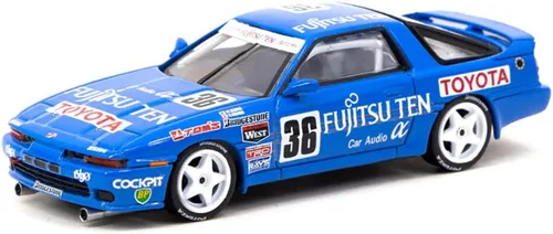 Vista 2 de Supra Turbo (MA70) RHD (conducción a la derecha) Campeonato Japonés de Turismos (1990) "Hobby64 1/64 Modelo de coche fundido a troquel por Tarmac