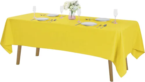 Vista 49 de Mantel rectangular de tela de poliéster lavable de 60 x 120 pulgadas, para decoración de bodas, fiestas, comedores, banquetes