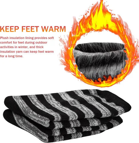 Vista 3 de 2-4 Pairs Thermal Socks for Men Thick Insulated Heated Socks Winter Warm Socks for Cold Weather