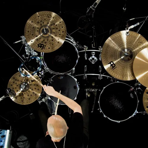 Vista 8 de Pandereta Meinl, jingles de aluminio, versión montable, azul