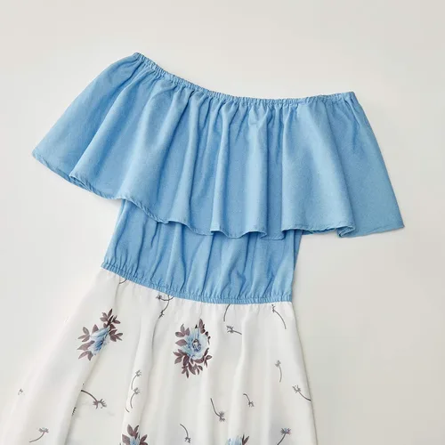 Vista 5 de PopReal Familia a juego Trajes Mamá y Me Vestidos Floral Impreso Hombres Chico Camisa Chica Mameluco