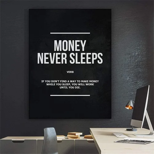 Vista 8 de NATVVA Lienzo con cita motivacional de How To Make 1,000,000 de dólares, arte de pared, póster de dinero, impresiones de pintura, pintura, obras