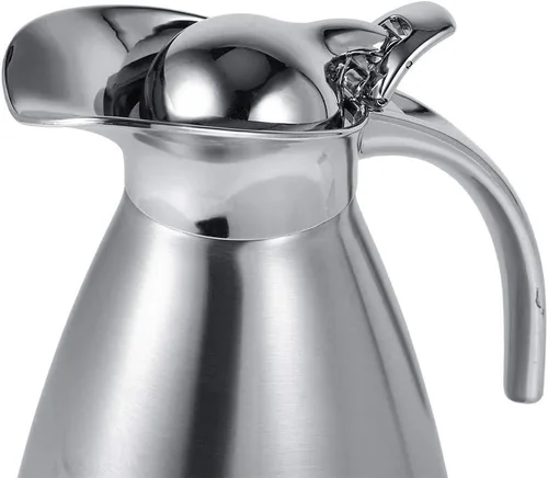 Vista 5 de Jarra aislada al vacío, jarra térmica de acero inoxidable, doble pared, aislante, para café, jugo, leche, té, bebidas (1.5 litros)