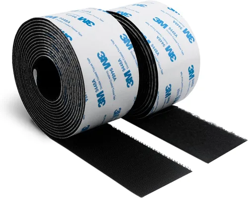 Vista 11 de Cinta Autoadhesiva de Gancho y Bucle 3M de 1" x 20 pies (240 pulgadas) 9448A Sujetador de Tela de Nailon Entrelazado con Respaldo Adhesivo Cinta