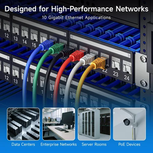 Vista 3 de Cable Matters Conector Keystone Cat6A / Cat6 RJ45 Blindado de 10Gbps con obturador integrado, con certificación UL, paquete de 6 Model 180014