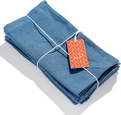 Vista 5 de Caldo Servilletas de lino – Rústicas – Tela suave y duradera – Lavable y reutilizable – Paquete de 4 – 20 x 20 pulgadas (pizarra)