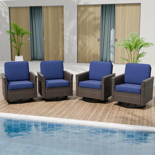 Vista 19 de EAGLE PEAK Ocean Vista - Sofá de mimbre para patio al aire libre, cojines profundos, muebles de ratán resistentes a la intemperie, sofá biplaza