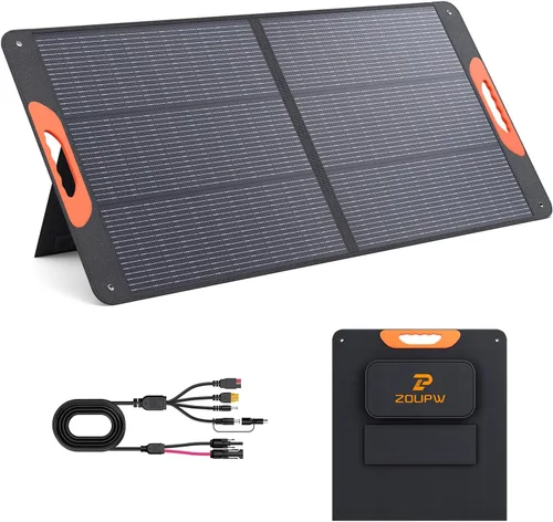 Vista 11 de ZOUPW Panel solar portátil de 100 W para estación de energía, 23.5% de eficiencia, cargador solar plegable mono para Jackery 300/Ecoflow