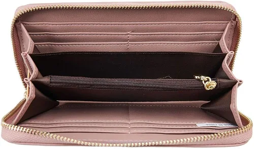 Vista 4 de Cyanb, carteras para mujeres, doblada, para muñeca, damas bolso largo con correa.