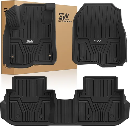 Vista 13 de 3W Alfombrillas de piso compatibles con Honda Civic Sedan 2016-2021 & Hatchback 2017-2021 & Coupe 2016-2020, revestimiento de piso de ajuste